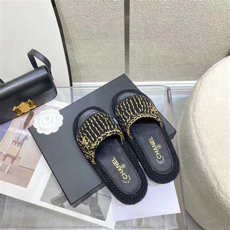 chanel platform slippers|Chanel slippers price.